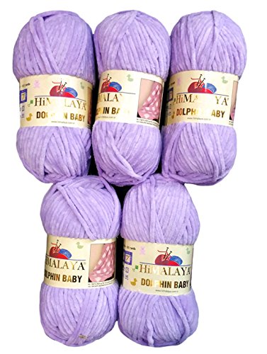 Himalaya Dolphin Strickgarn, 5 x 100 g, Babygarn, 500 g Garn Super Bulky, 600 m von Dolphin Baby