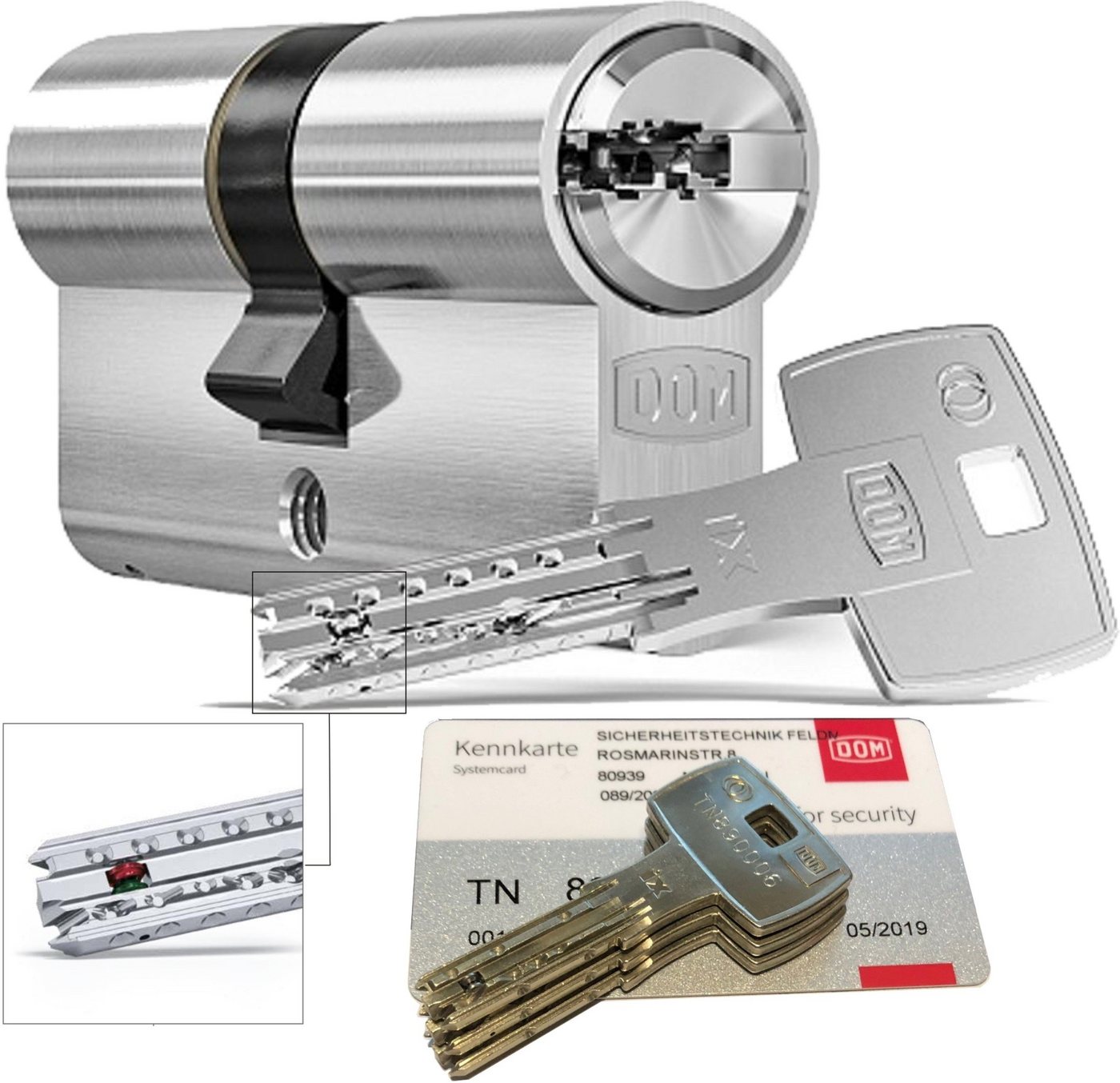 Dom Profilzylinder DOM iX Twido 333iX7TW Doppelzylinder versch. Längen, Verschiedenschließend mit N+G Dom Profilzylinder DOM iX Twido 333iX7TW Doppelzylinder versch. Längen, Verschiedenschließend mit N+G von Dom