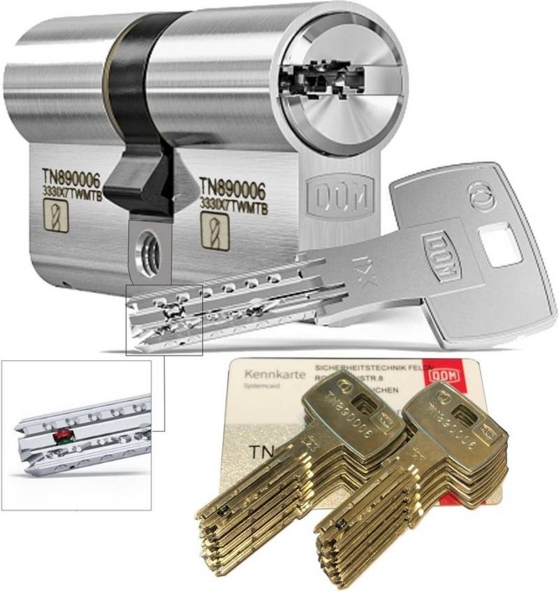 Dom Profilzylinder DOM iX Twido 333iX7TWMTB Modular-Doppelzylinder versch. Längen, Verschiedenschließend mit N+G, Modular, Längen änderbar von Dom