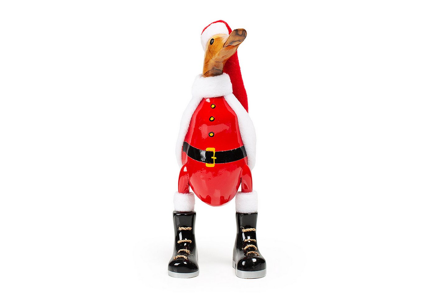 DomDeco Dekofigur Handgefertigte Deko-Figur aus Holz "Ente-Santa" DomDeco Dekofigur Handgefertigte Deko-Figur aus Holz "Ente-Santa" von DomDeco