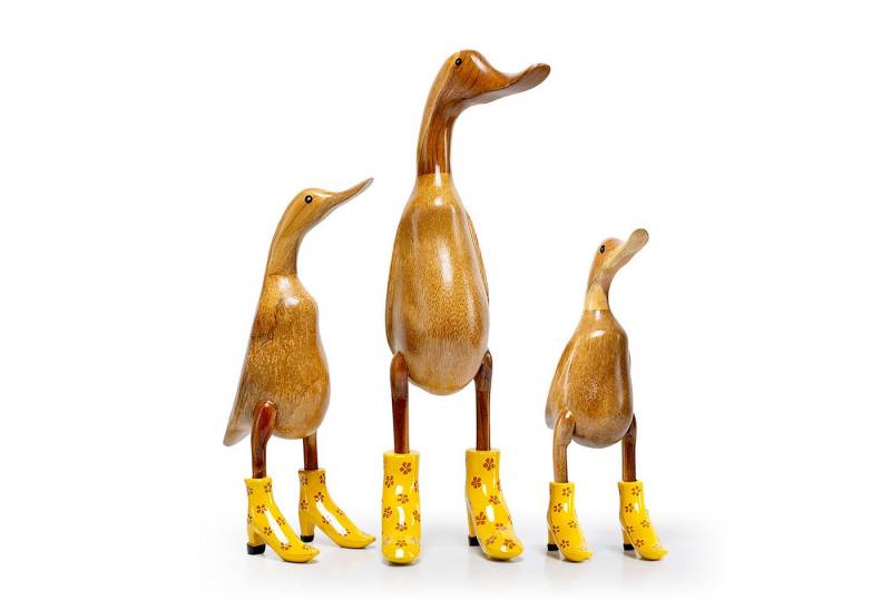 DomDeco Dekofigur Handgefertigte Deko-Figur aus Holz "Ente mit Absatz" von DomDeco