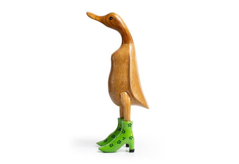 DomDeco Dekofigur Handgefertigte Deko-Figur aus Holz "Ente mit Absatz" von DomDeco