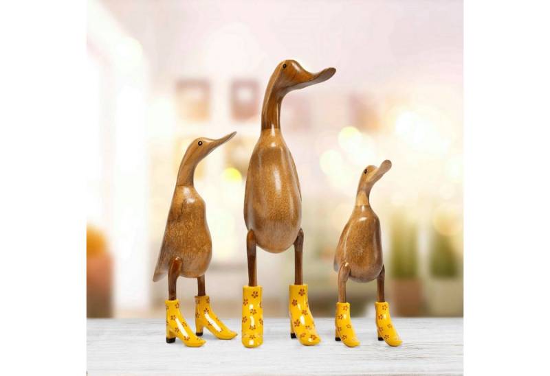 DomDeco Dekofigur Handgefertigte Deko-Figur aus Holz "Ente mit Absatz" von DomDeco