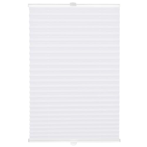 DomDeco Plissee 100x120cm Weiß mit weiß lackierten Alu-Profilen, KlemmFix-Halterung zur Montage ohne Bohren von DomDeco