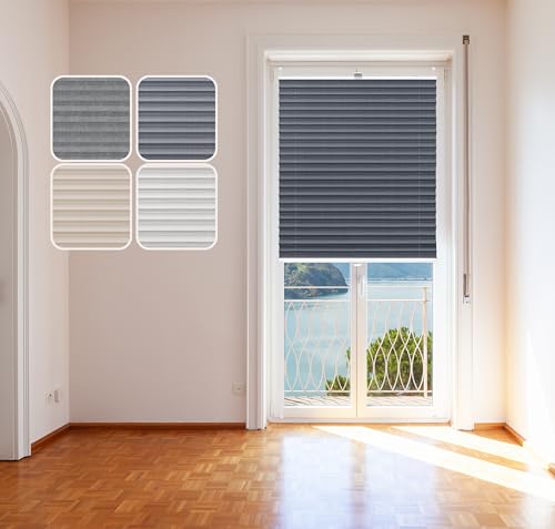 DomDeco Plissee Natur mit weiß lackierten Alu-Profil, KlemmFix Halterung ohne Bohren Anthrazit 60x120cm DomDeco Plissee Natur mit weiß lackierten Alu-Profil, KlemmFix Halterung ohne Bohren Anthrazit 60x120cm von DomDeco