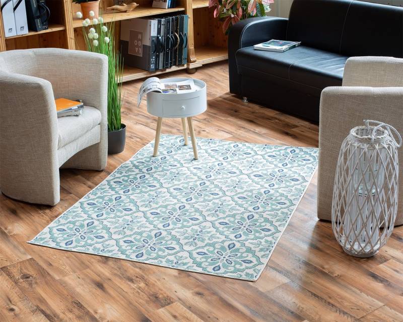 DomDeco Teppich Teppich Ornament Tiles Türkis aus Kunststoff für Innen und Außen DomDeco Teppich Teppich Ornament Tiles Türkis aus Kunststoff für Innen und Außen von DomDeco