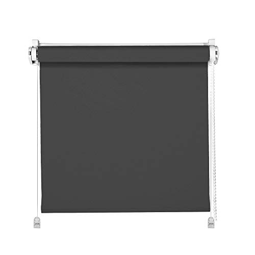 Thermo-Rollo 60x150cm Anthrazit, Klemmfix-Halterung ohne Bohren, Verdunkelung, Blend- und Sichtschutz von DomDeco