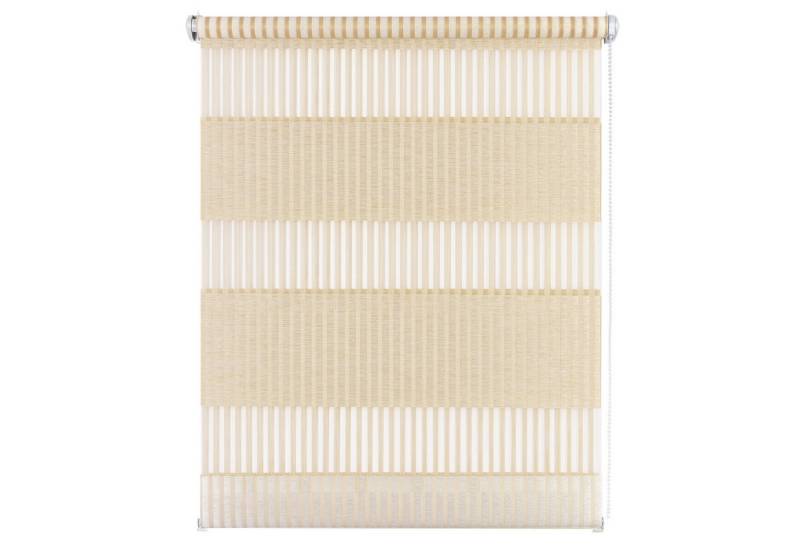 Doppelrollo Klemmfix "Bambus", 75x150 cm, Creme Montage ohne Bohren, DomDeco, Klemm- oder Schraubmontage, Klemmbar, Kettenzug, ohne Bohren, Sicht- und Blendschutz von DomDeco