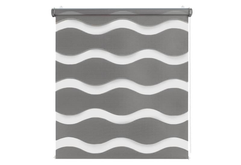 Doppelrollo Doppelrollo "Wave" Duo-Rollo Klemm-Fix mit Klemmträger, Fenster-Rollo, DomDeco, Klemm- oder Schraubmontage von DomDeco