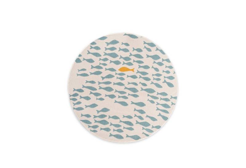 DomDeco Kinderteppich Kinderteppich mit Fisch-Motiv - kuschelig weicher Kurzflor von DomDeco