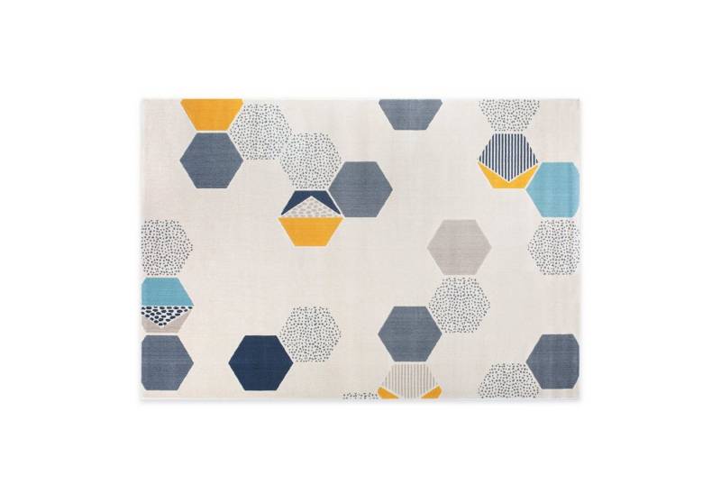 DomDeco Teppich Kurzflorteppich YLVIE, modern geometrisch pflegeleicht robust, Geeignet für Wohnzimmer, Schlafzimmer, Esszimmer, pflegeleicht von DomDeco