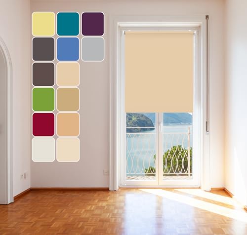 Tageslicht Classic Rollo Champagner 85x215cm Klemm Fix Rollo von DomDeco
