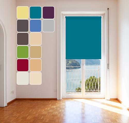 Tageslicht Classic Rollo Petrol 120x150cm Klemm Fix Rollo von DomDeco