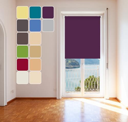 Tageslicht Classic Rollo Violett 70x215cm Klemm Fix Rollo von DomDeco