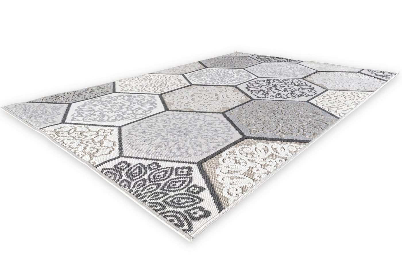 Teppich In- und Outdoor-Teppich Classic Hexagon Tiles, 160x230 cm für Innen und Außen, DomDeco von DomDeco