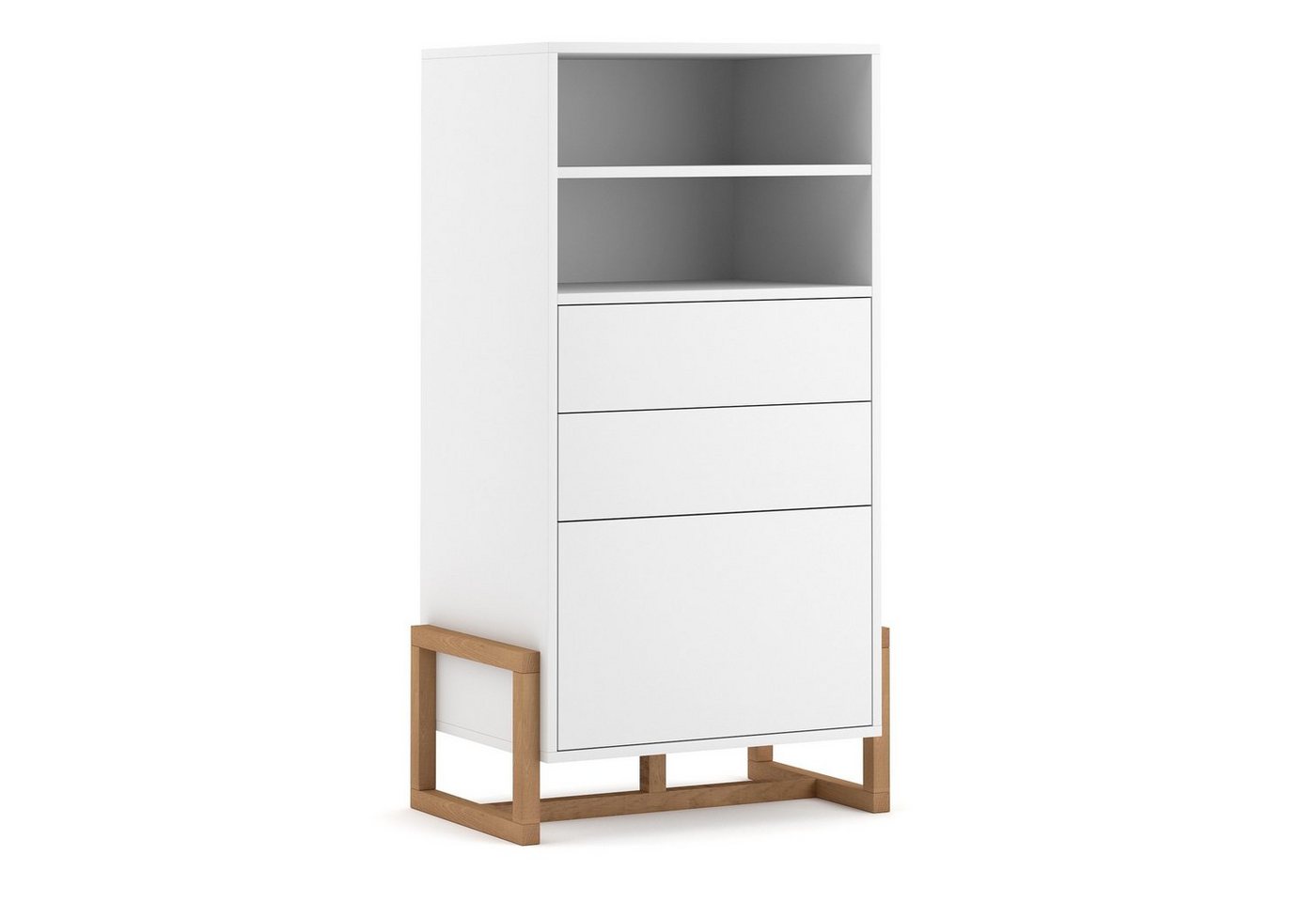 Domando Highboard Highboard Anzio, Breite 64cm, Push-to-open-System, Gestell aus Buche von Domando