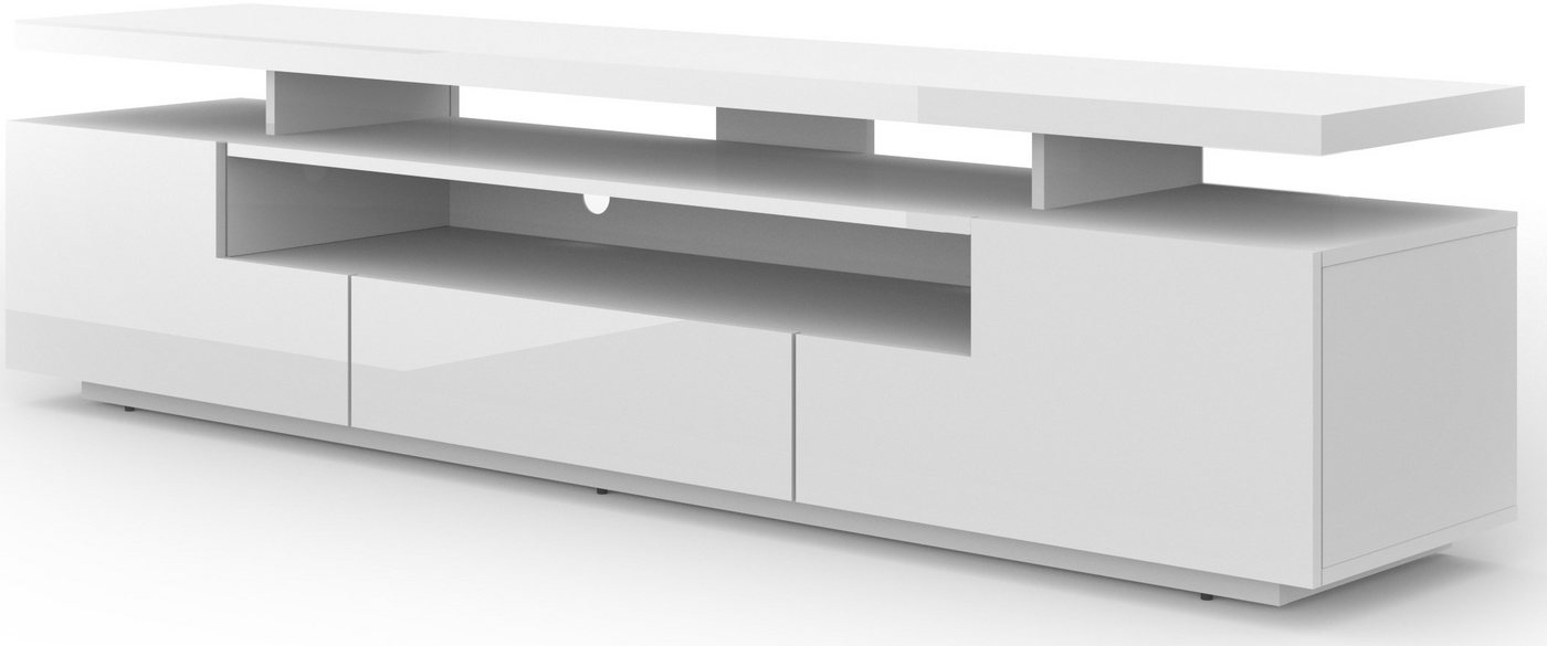 Domando Lowboard Lowboard Cavalese M2, Breite 195cm, Hochglanz, LED Beleuchtung von Domando