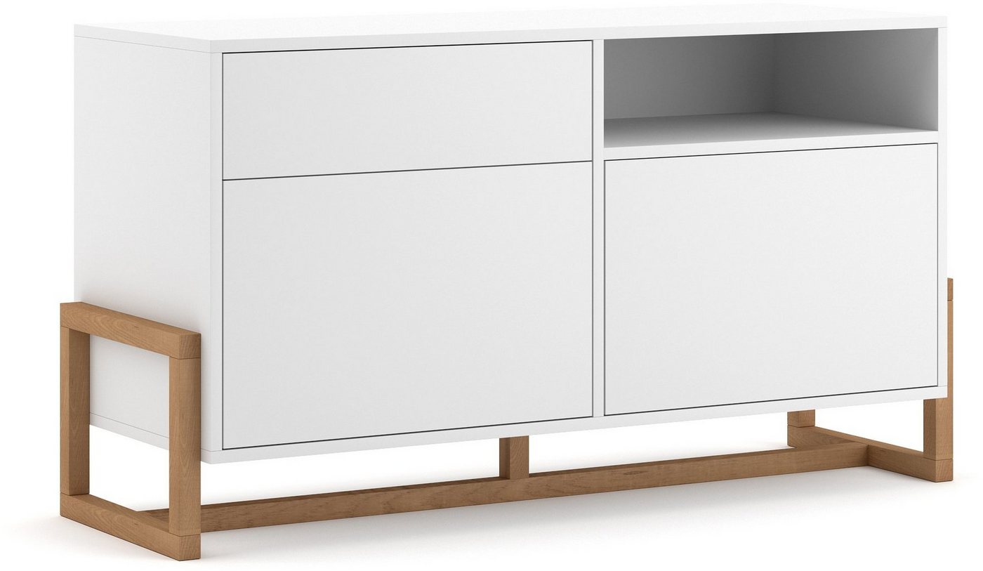 Domando Sideboard Sideboard Anzio, Breite 120cm, Push-to-open-System, Gestell aus Buche von Domando