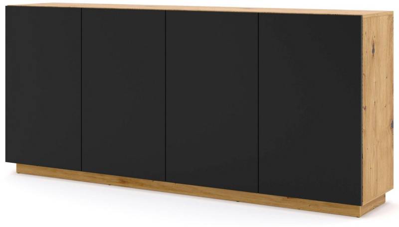 Domando Sideboard Sideboard Empoli M2 in Artisan Eiche und Schwarz Matt (0 St), Breite 198cm, schicker Farbkontrast von Domando