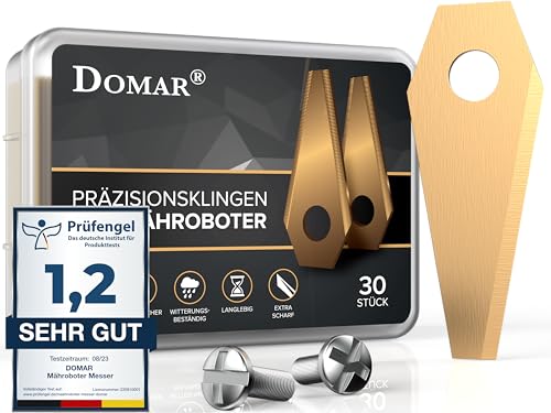 Domar Mähroboter Messer passend für Bosch Indego Messer inkl. Schrauben I Verbesserte Mähroboter Messer speziell für Rasenroboter von Bosch Indego I 30 Ersatzmesser Klingen Domar Mähroboter Messer passend für Bosch Indego Messer inkl. Schrauben I Verbesserte Mähroboter Messer speziell für Rasenroboter von Bosch Indego I 30 Ersatzmesser Klingen von Domar