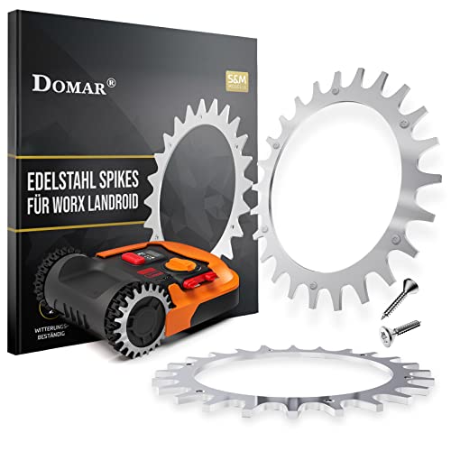 Domar Spikes aus Edelstahl I entgratete Landroid Spikes zur Traktionsverbesserung kompatibel mit Worx Landroid L Modellen I Mähroboter Spikes Zubehör von Domar