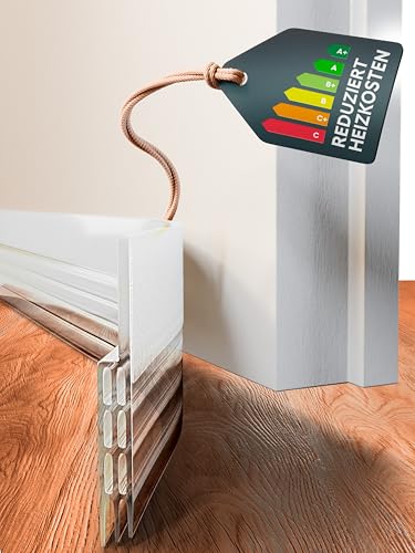 Zugluftstopper für Türen 100cm Transparent - Türdichtung Selbstklebend extra stark - Tür Zugluftstopper für maximale Isolierung - Luftzugstopper für Türen - Tür Zugluftstopper für Türen von Domar