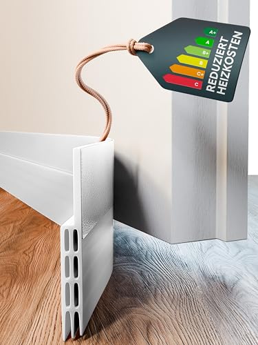 Zugluftstopper für Türen 100cm Weiß - Türdichtung Selbstklebend extra stark - Tür Zugluftstopper für maximale Isolierung - Luftzugstopper für Türen - Tür Zugluftstopper für Türen von Domar
