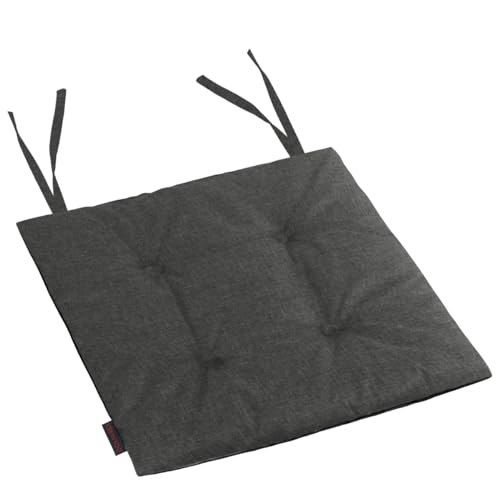 Domarex Gartenstuhlkissen MIA 50x50 cm - Öko-Leinen - Wasserdichtes Kissen für den Gartenstuhl Sitzkissen an Stuhl fesselt - bequemes Kissen - Hochwertiger - Grau von Domarex