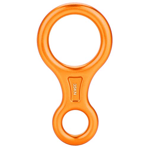 Domary 35KN Hochfestes Abseilgerät mit Achterseil, Kletterring, Felsrettungsausrüstung für Kletterer (Orange) von Domary