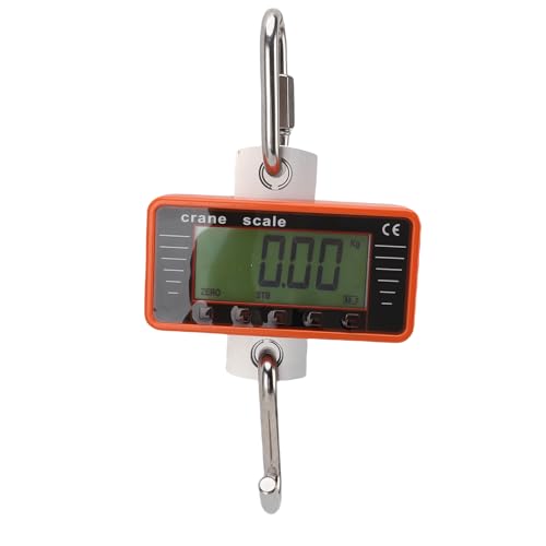 Domary 500 Kg Kranskala, Digitales Hängen mit 4 Zoll LCD -Display und Haken, Industrielle Hochleistungsskala für Bau, Fischerei, Outdoor (500 kg - Englisch - Orange) von Domary