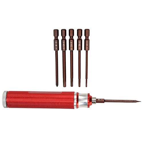 Domary Aluminium -RC -Hex -Schraubendreher -Kit Langlebige Reparaturzubehör für Modellautos (Rot) von Domary