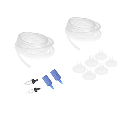 Domary Aquarium Sauerstoffrohr Weichschläuche + Stoppventil + Saugnäpfe + Luftblasensteinzubehör für Fischtank 2pcs 2,5 M 4 Mm Domary Aquarium Sauerstoffrohr Weichschläuche + Stoppventil + Saugnäpfe + Luftblasensteinzubehör für Fischtank 2pcs 2,5 M 4 Mm von Domary