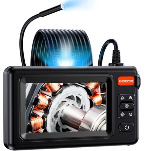 Domary Auto -Inspektionskamera, 1080p Abwasserendoskop 6 LED -Leuchten, 4,3 -Zoll -HD -Bildschirm, 5 M (5,5 mm*5m*1080p*4,3 Zoll*2000mah*IP67*3-4 Stunden) von Domary