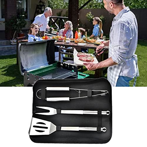 Domary Edelstahl BBQ Grill Zubehör Set Outdoor Indoor Grillen Perfektes Gewicht Ausgewogener Griff (3 -teiliges Set) von Domary