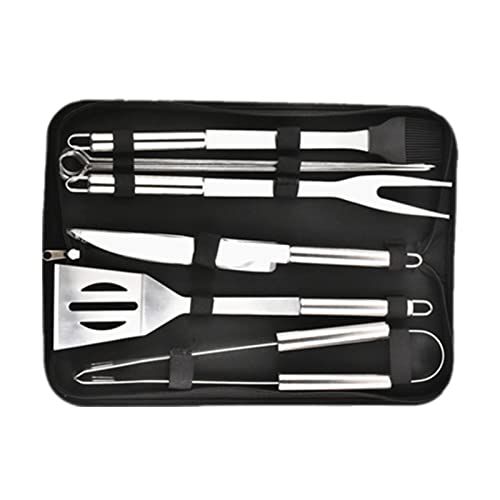 Domary Edelstahl BBQ Grill Zubehör Set Outdoor Indoor Grillen Perfektes Gewicht Ausgewogener Griff (9 PCs gesetzt) von Domary