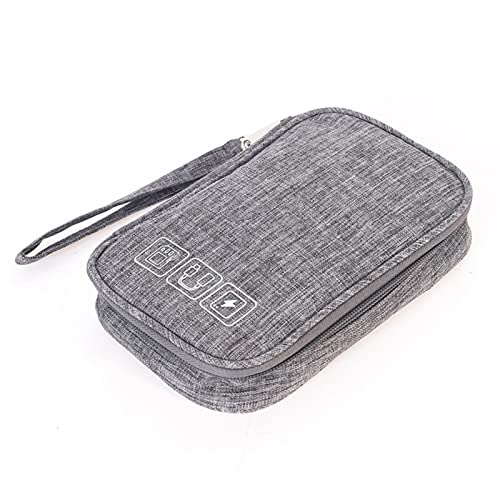 Domary Elektronik Organizer Kationischer Stoff Metall Reißverschluss Kabelbag Travel Office [Tech -Zubehörhalter] (Grau) von Domary