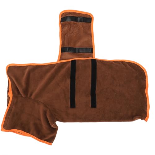 Domary Hunde Trocknungsmantel Super Saugfähig Schnell Trockenes Haustier Bademantel Handtuch Weich Dickes Braun (M) von Domary
