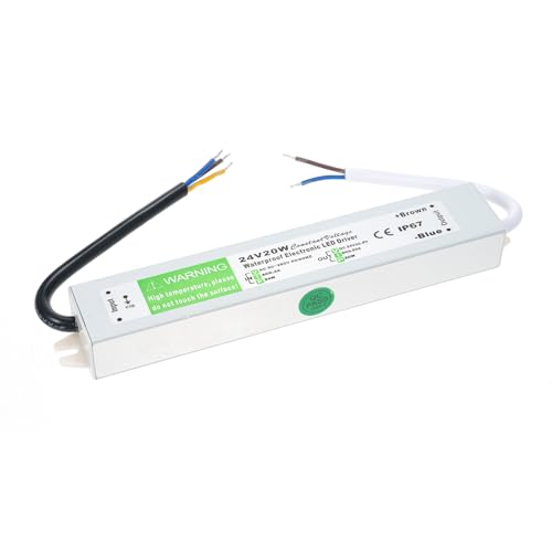 Domary LED-Treiber Wasserdichte Schaltschalter Stromversorgungstransformator Adapter AC 90V-250V Bis DC 24 V 10W Konstante Spannungsausgang für Außenleuchten (24 V 20W) von Domary