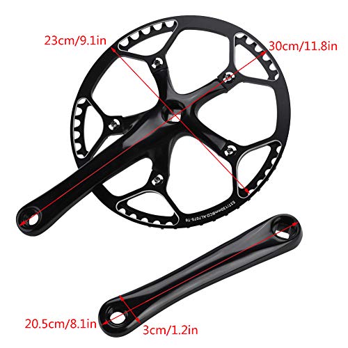 Domary Mountainbike Aluminiumlegierung Hollow Integral Kurbel Set Arm Reparaturzubehör für Radfahrer Schwarz Rot (Alles schwarz) von Domary