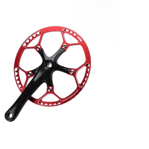Domary Mountainbike Aluminiumlegierung Hollow Integral Kurbel Set Arm Reparaturzubehör für Radfahrer Schwarz Rot (Schwarz rot) von Domary