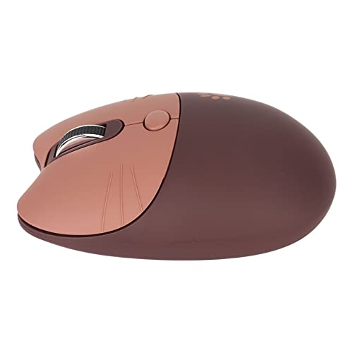 Domary Niedliche Kabellose Maus mit Katzen-Stummschaltung, 2,4 G USB, Niedliche Tragbare Maus für Laptop, Büro (Kaffee) von Domary