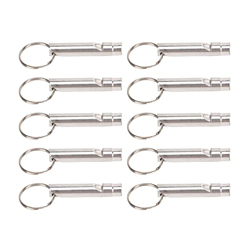 Domary Notfallpfeife Super Laute Sicherheit Im Freien Pfeif für Lebensrettende Wandercamping 10 Pack (Silber) von Domary