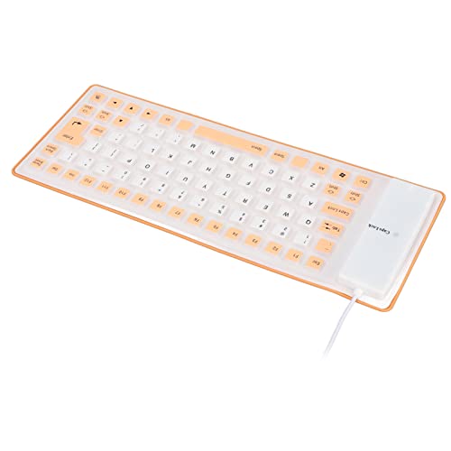 Domary Silikon-Tastatur, Leicht, Tragbar, Weich, Bequem, USB-Kabel-Tastatur (Orange) von Domary