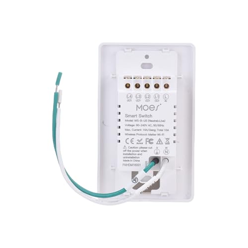 Domary Smart Light Switch Touch Glass Panel WiFi Control mit Sprachbefehls App Remote -Planung für Smart Home Matter Compatible 2.4 GHz (4 Wege) von Domary