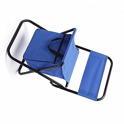 Domary Tragbarer Klappstuhl für Camping und Angeln mit Tasche, Leichtes, Langlebiges Stahlrohr, Oxford-Stoff (Blau) von Domary