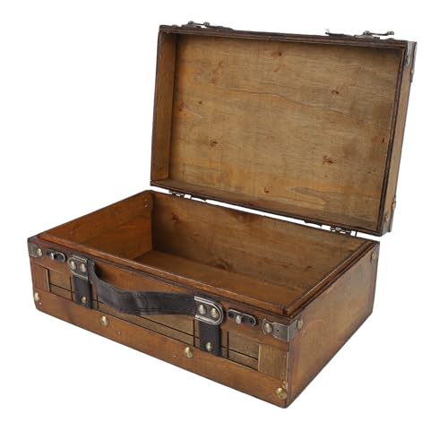 Domary Vintage Distressed Holzkiste Aufbewahrung Kofferhandtasche für Kleidung Spielzeug Foto -Requisite (#1) von Domary