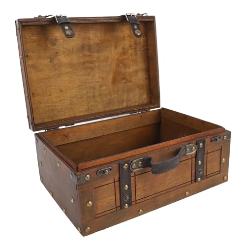 Domary Vintage Distressed Holzkiste Aufbewahrung Kofferhandtasche für Kleidung Spielzeug Foto -Requisite (Groß) von Domary