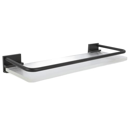 Schwimmendes Regal Raum Aluminium Acryl Dekorative Wandmontage Lagerhaus Badezimmer Wohnzimmer (Schwarz) von Domary