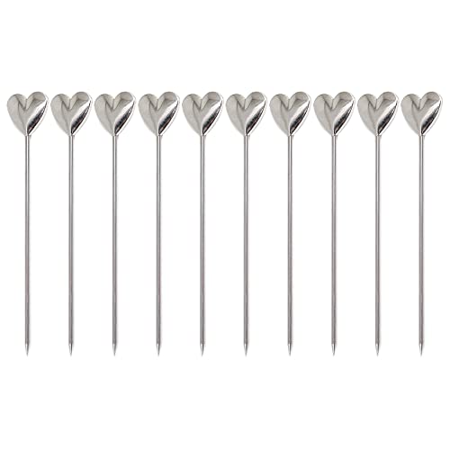 10 Stück Cocktail Pick Edelstahl Cocktail Pick Wiederverwendbare Zahnstocher Obst für Vorspeisen Sandwich von Domasvmd