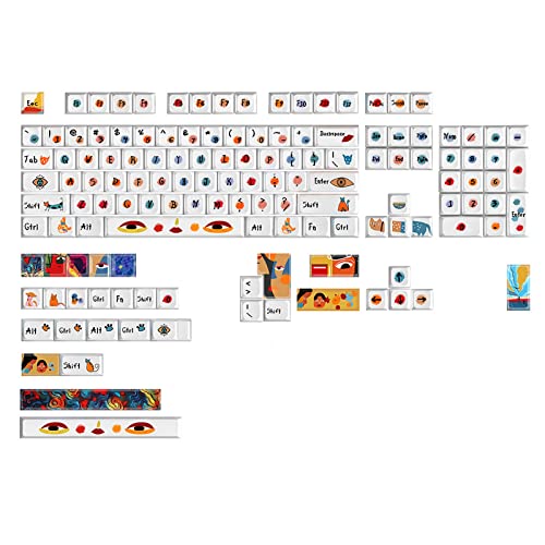 DYE-SUB-Tastenkappen, 136 Tasten, XDA-Profil, Kunstthema-Tastenkappen für MX-Schalter, mechanische Tastatur, personalisierte Dye-Sub-Tastenkappen, PBT-Tastenkappen, 136 Tasten, XDA-Profil, DYE-SUB, von Domasvmd